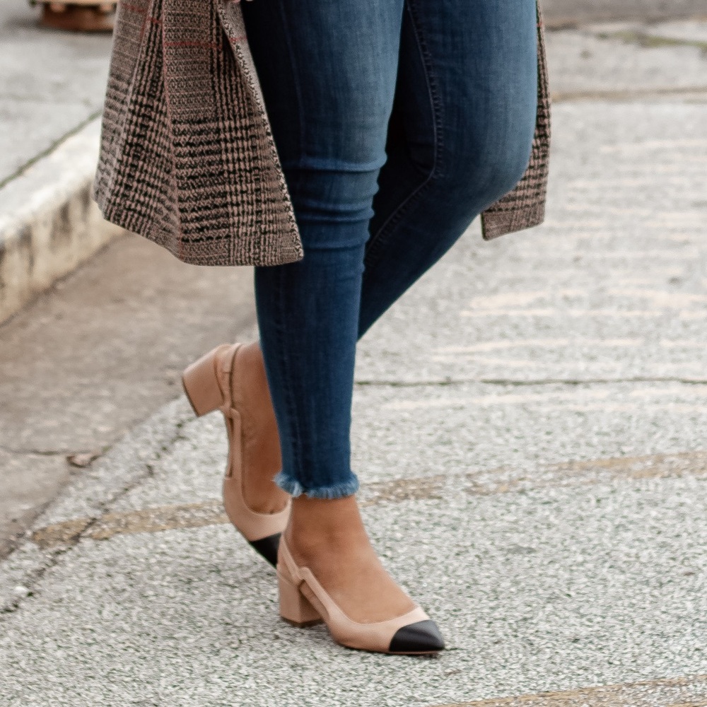Express Toe Cap Slingback Block Heels
